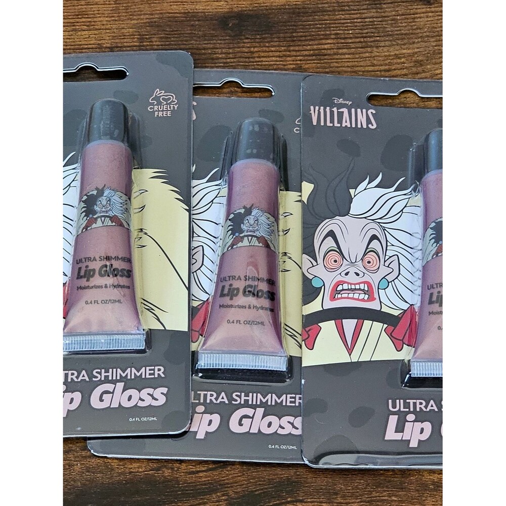 NWT Disney Villains Ultra Shimmer Lip Gloss - 3 Pack